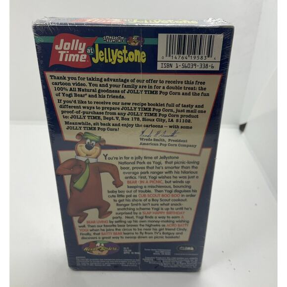 Yogi Bear VHS Cartoon Network Hanna-Barbera JOLLY TIME Popcorn at Jelly Stone - Picture 5 of 7